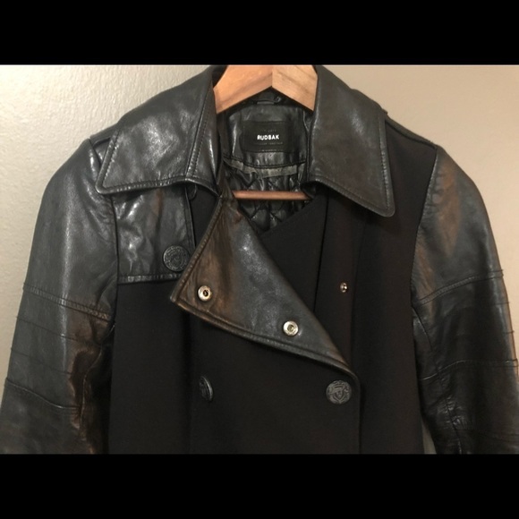 ⭐️HP⭐️ RUDSAK Leather & Black coat size Xsmall. - Picture 6 of 8